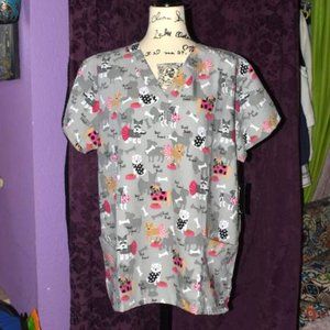 Dressed Dogs Vet Medical Animal Vet Scrub Top Pug SchnauzerJack M XL 2X Uniform